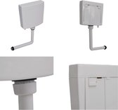vidaXL Toiletstortbak met watertoevoer onderin 3/6 L grijs - Toilet Stortbak - Toilet Stortbakken - Toiletstortbak - Toiletstortbakken