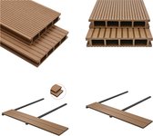 vidaXL Lames de terrasse HKC avec accessoires 16 m² 2-2 m teak - Planche de terrasse - Planches de terrasse - Planche de terrasse HKC - Planches de terrasse HKC