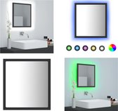 vidaXL Badkamerspiegel LED 40x8-5x37 cm acryl grijs - Spiegel - Spiegels - Badkamerspiegel - Badkamerspiegels