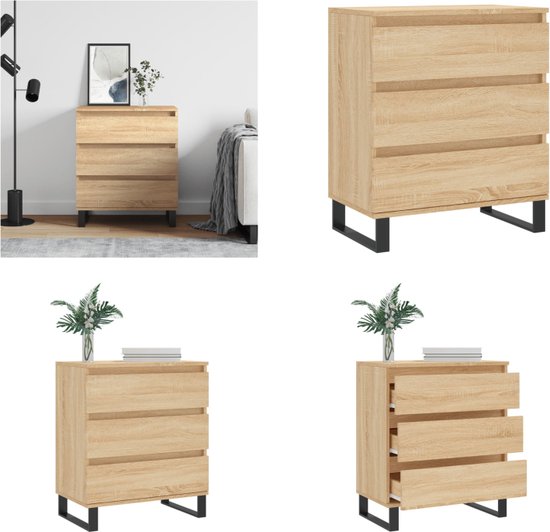 Dressoir 70x34x90 cm bewerkt hout sonoma eikenkleurig kopen