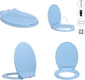 vidaXL Toiletbril soft-close en quick-release ovaal blauw - Toiletbril - Toiletbrillen - Wc-bril - Wc-brillen