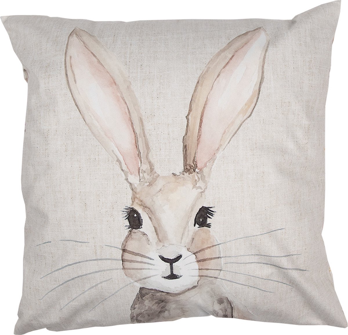 Clayre & Eef Kussenhoes 45x45 cm Beige Polyester Konijn