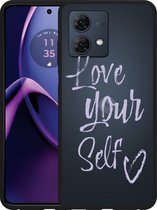 Cazy Hoesje Zwart geschikt voor Motorola Moto G84 5G Love Yourself