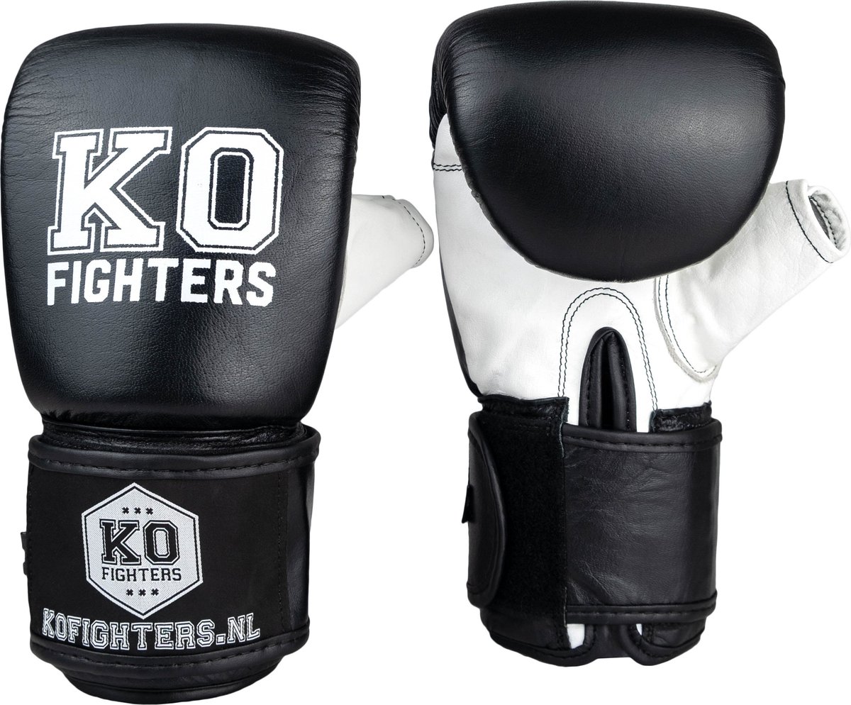 KO FIGHTERS (Kick) Bokshandschoenen - Zakhandschoenen - Leder - Wit - S