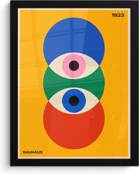 Fotolijst inclusief poster - Posterlijst 30x40 cm - Posters - Bauhaus - Abstract - Vintage - Kunst - Art - Foto in lijst decoratie - Wanddecoratie woonkamer - Muurdecoratie slaapkamer