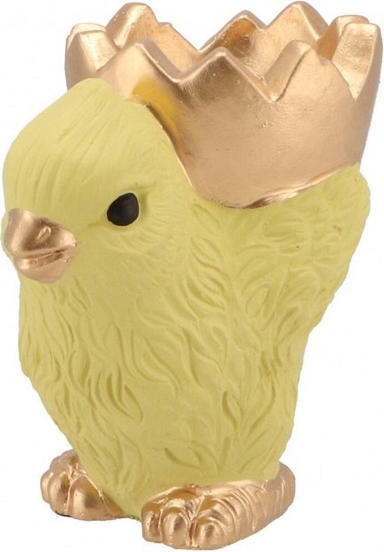 DK Design - Easter chicken-bowl yellow - 14x9,5x14cm - Paasdecoratie
