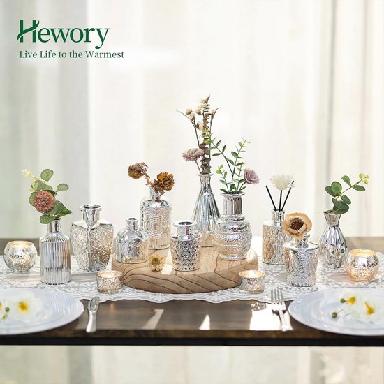 Otauoaea Kleine glazen vazen, set van 6 mini-vazen voor tafeldecoratie, transparante bloemenvaas, kleine bloemenvazen, moderne bloemenvaas, glazen vazen, set voor bruiloft, feest, eettafel Otauoaea Kleine glazen vazen, set van 6 mini-vazen voor tafeldecoratie, transparante bloemenvaas, kleine bloemenvazen, moderne bloemenvaas, glazen vazen, set voor bruiloft, feest, eettafel