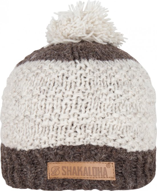 Shakaloha Gebreide Wollen Muts Heren & Dames Beanie Hat van schapenwol met polyester fleece voering - Bico Beanie Choco Unisex - One Size Wintermuts