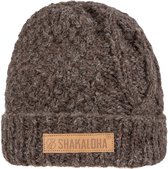 Shakaloha Gebreide Wollen Muts Heren & Dames Beanie Hat van schapenwol met polyester fleece voering - Blow Beanie LBrown Unisex - One Size Wintermuts