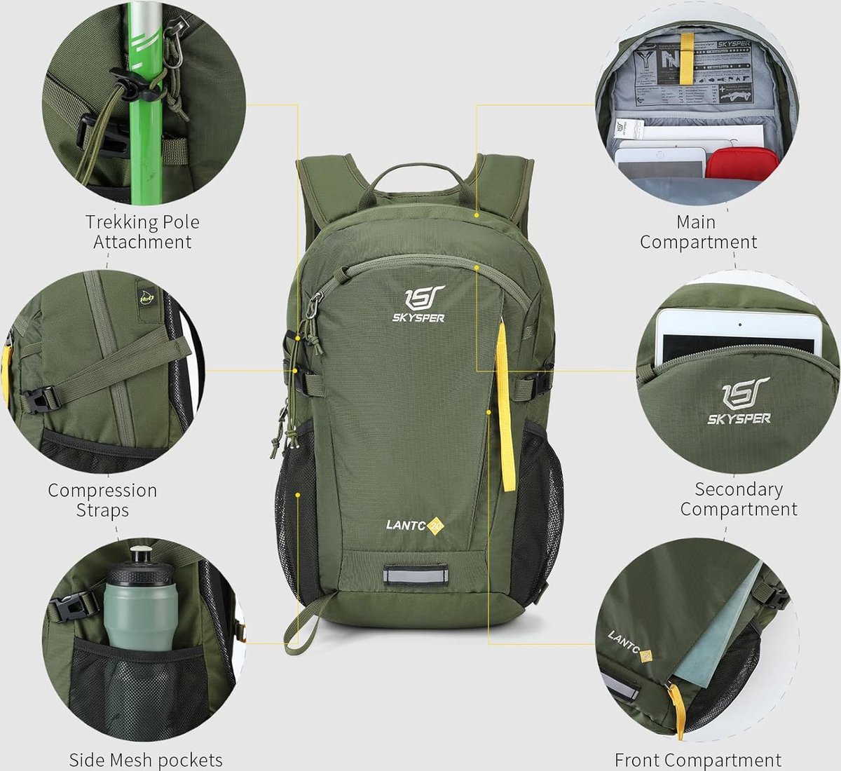 Skysper Petit Sac Ã Dos Homme Sport Sac De Randonnée Femme SKYSPER