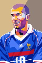 Zinedine Zidane Poster | Goud | Zizou poster | Voetbalposter | 51x71cm | B2 Poster | Pop Poster | Wanddecoratie | Muurposter | Geschikt om in te lijsten
