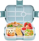 SHOP YOLO-Boîte à déjeuner Kids-1000ML- À Go avec tiroir à 6 compartiments- Saladier- Prep de repas à Go Récipients pour Nourriture Snack aux fruits - Bleu