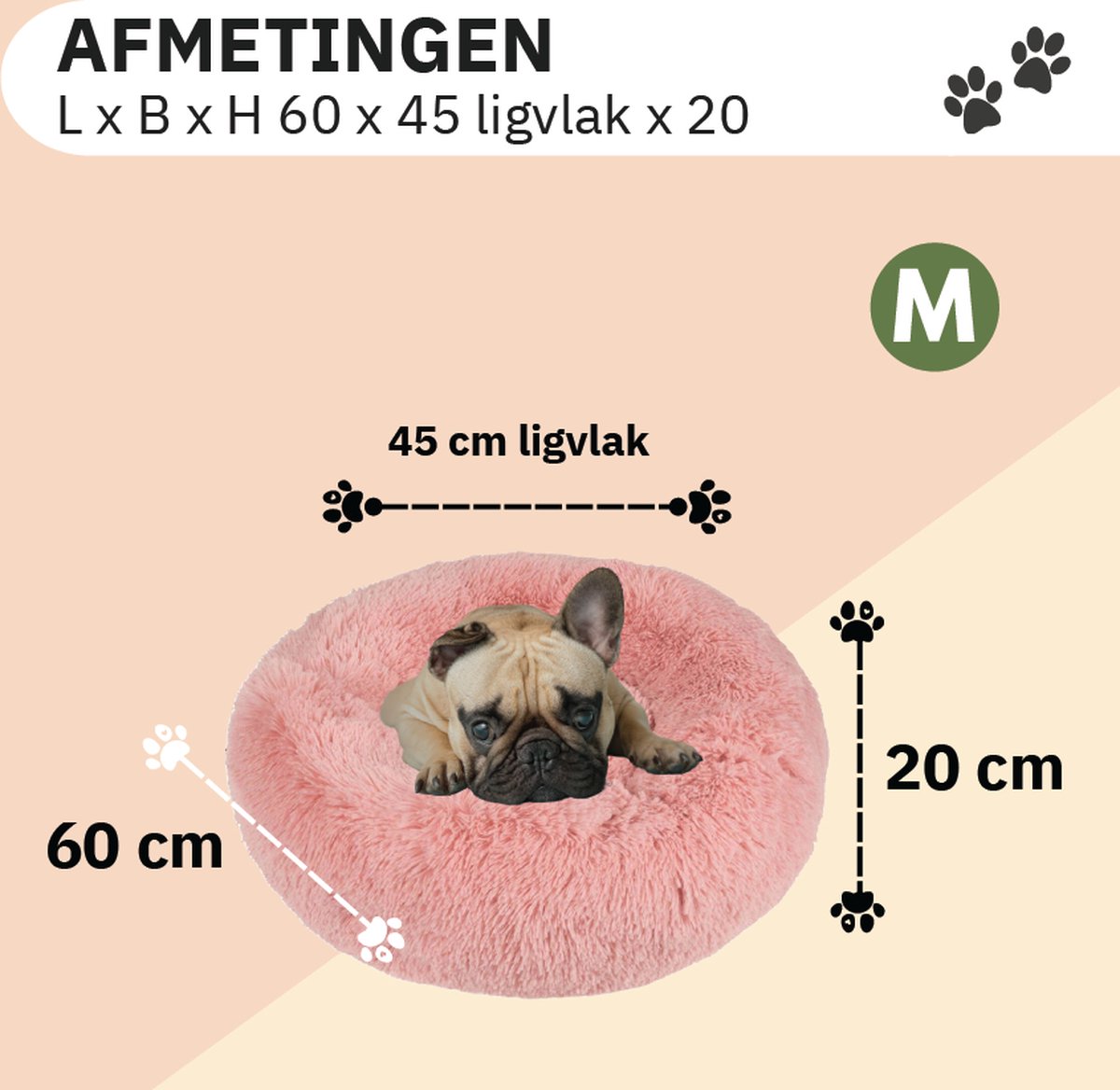 Donut Hondenmand - Kattenmand - Maat M 60cm (ligvlak van 45cm) thumbnail 6