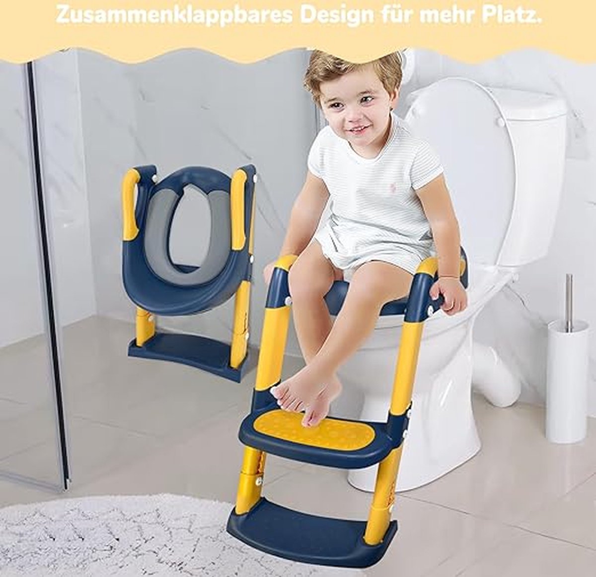 toiletbril voor kinderen, kindertoilet, toiletbril voor peuters met trap, toiletbevestiging voor kinderen,