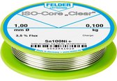 Felder Löttechnik ISO-Core Clear Sn100Ni+ Soldeertin Spoel Sn99,25Cu0,7Ni0,05 0.100 kg 1 mm