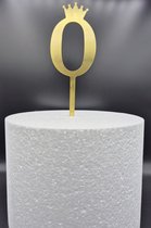 Taarttopper - Cijfer Large (17 cm) - nul - 0 - Taartdecoratie - Cake Topper - getal - voor leeftijd: 10 / 20 / 30 / 40 / 50 / 60 / 70 / 80 / 90 / 100