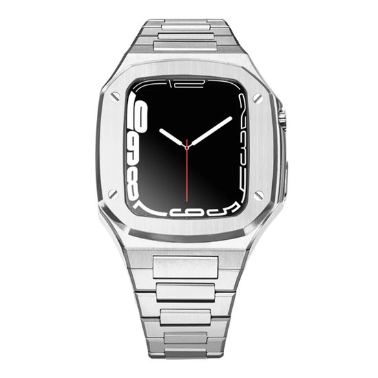 DrPhone AegisForge - Couvercle métallique à 360 degrés - Bracelet de montre - 44 mm - CNC - Transformez votre Apple Watch 4/5/6/SE en montre de Luxe Z