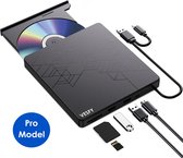 Vesfy Externe DVD/CD Speler en Brander voor Windows, Mac en Linux - DVD Brander - USB 3.0 Hoge Snelheid