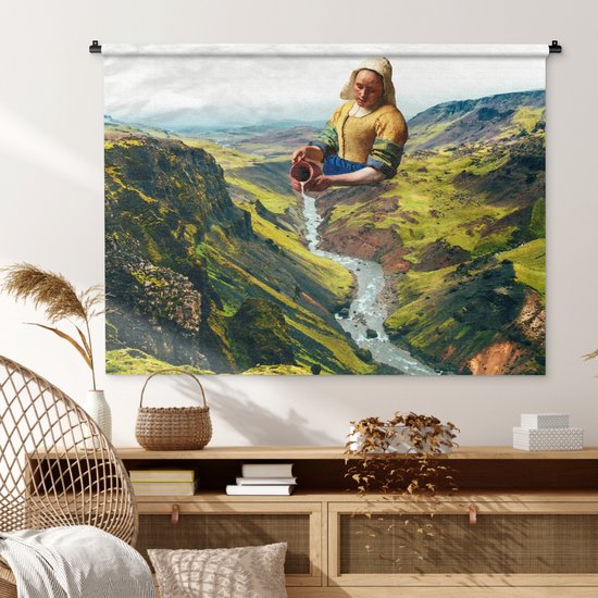 Tenture murale - La Melkmeisje - Water - Vermeer - 150x112 cm - Tapisserie