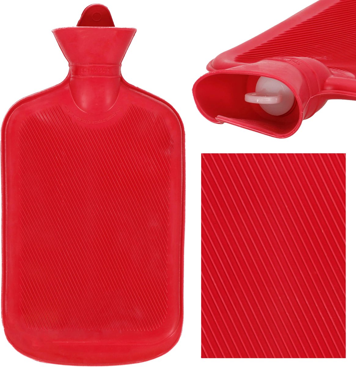 Goedkoopste Springos Warmwaterkruik- Rubber - 2L - Inhoud - Pijnverlichting- Ontspanning -Rood