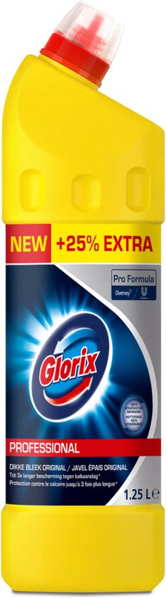 6x Glorix Professional Toiletreiniger Dikke Bleek Original Pro Formula 1,25 liter