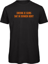 EK kleding t-shirt zwart S - Dronk je soms dat ik denken ben? - soBAD.| Oranje shirt dames | Oranje shirt heren | Oranje | EK | Voetbal | Nederland