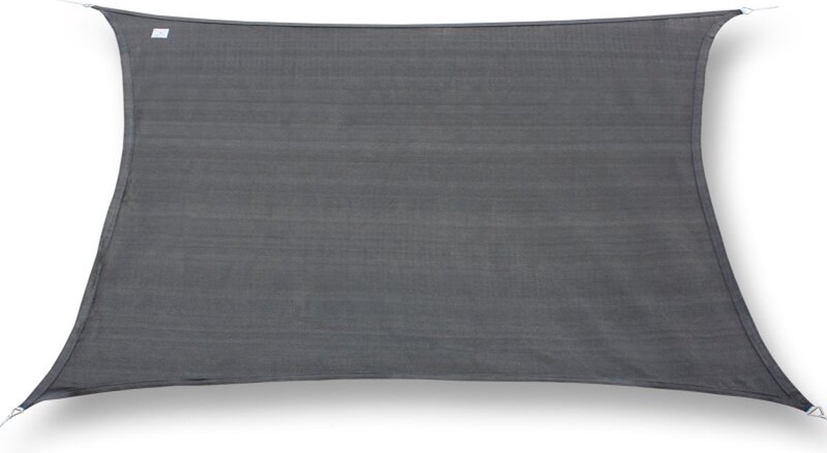 Schaduwdoek - 4x2 m - antraciet - waterafstotend - antraciet - rvs ringen - rechthoek -