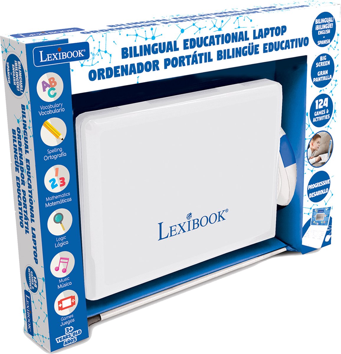 Ordinateur éducatif Lexibook La Pat’ Patrouille – Bilingue Français/néerlandais, 124 Activités, écran LCD, Piano, Dès 3 Ans