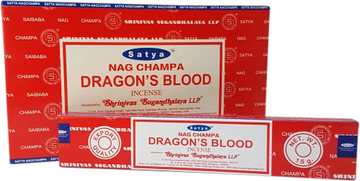 Satya Wierookstokjes Satya Dragon's Blood - doos met 12 pakjes van 15 gram