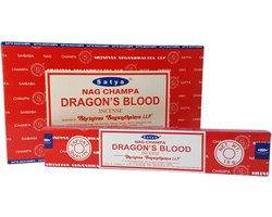 Wierookstokjes Satya Dragon's Blood - doos met 12 pakjes van 15 gram