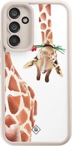 Casimoda® hoesje - Geschikt voor Samsung Galaxy A34 - Giraffe - Zwart TPU Backcover - Giraffe - Bruin/beige