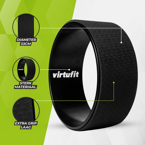 VirtuFit Premium Yoga Wiel - 33 cm - Onyx Black van VirtuFit — afbeelding 5