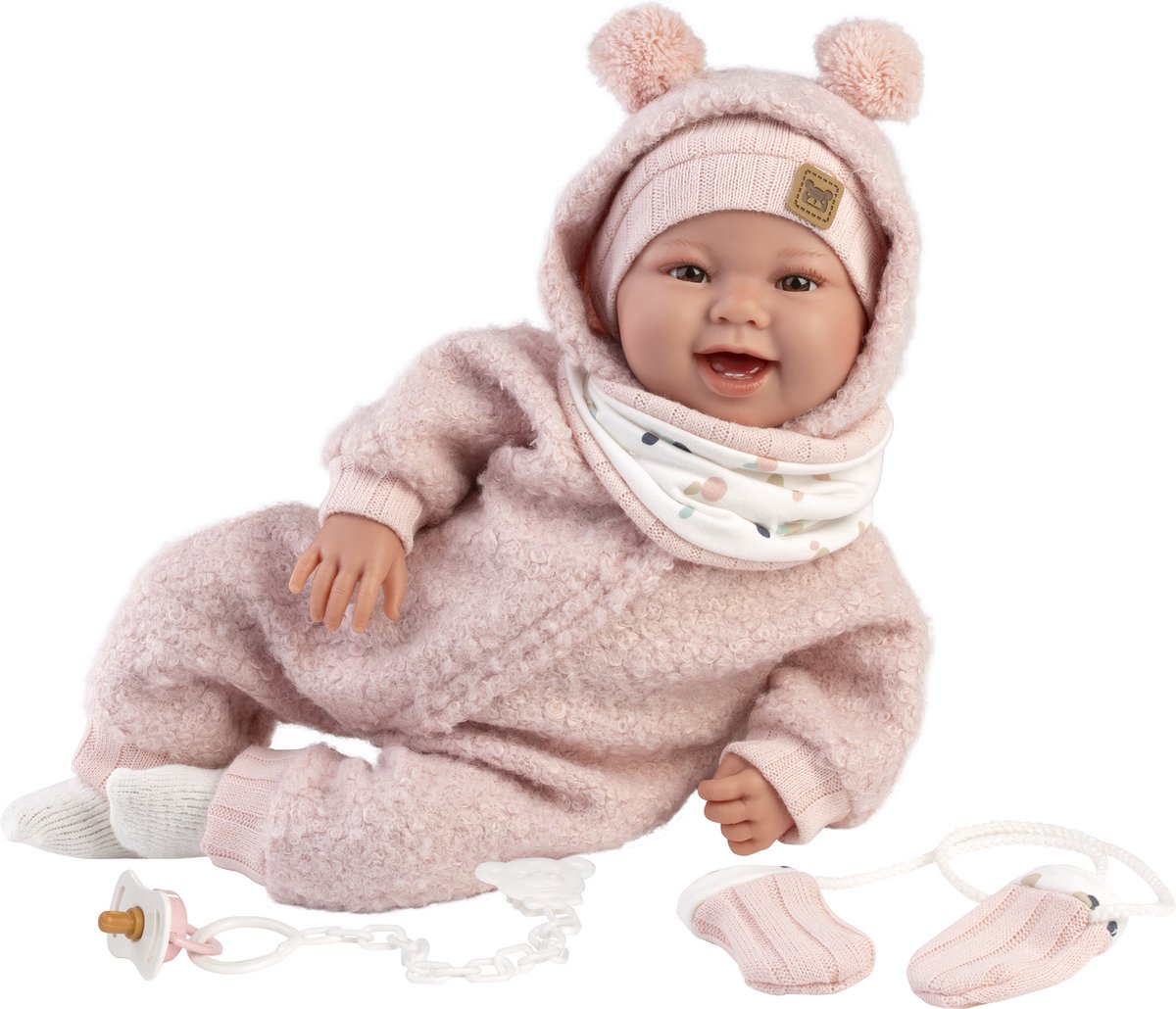 Llorens soft body Babypop Tala Sonrisas zonder geluid 44 cm