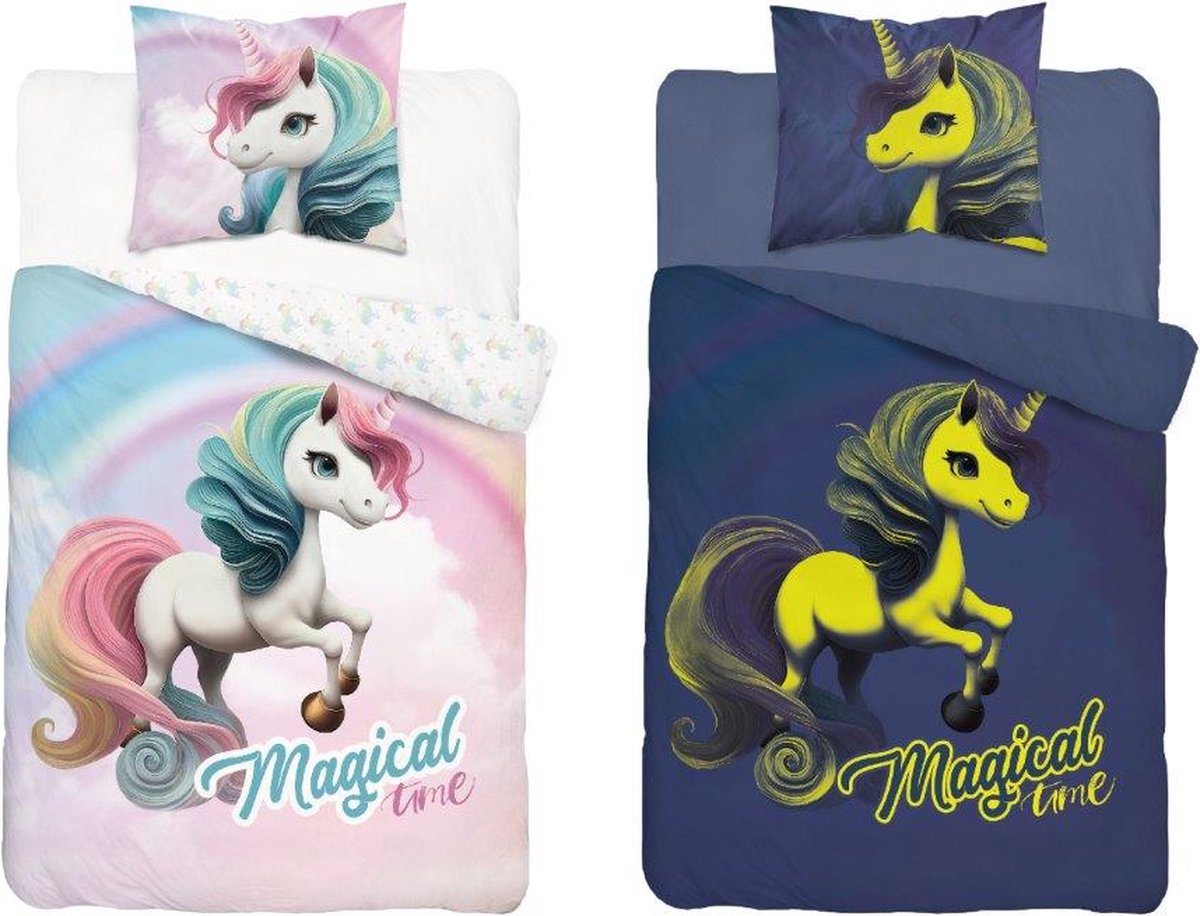Dekbedovertrek Colorful Unicorn (glow in the dark)
