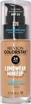 Fond de teint de teint Revlon Colorstay 24 HRS Longwear - 220 Beige Natural (pour peaux normales à sèches)