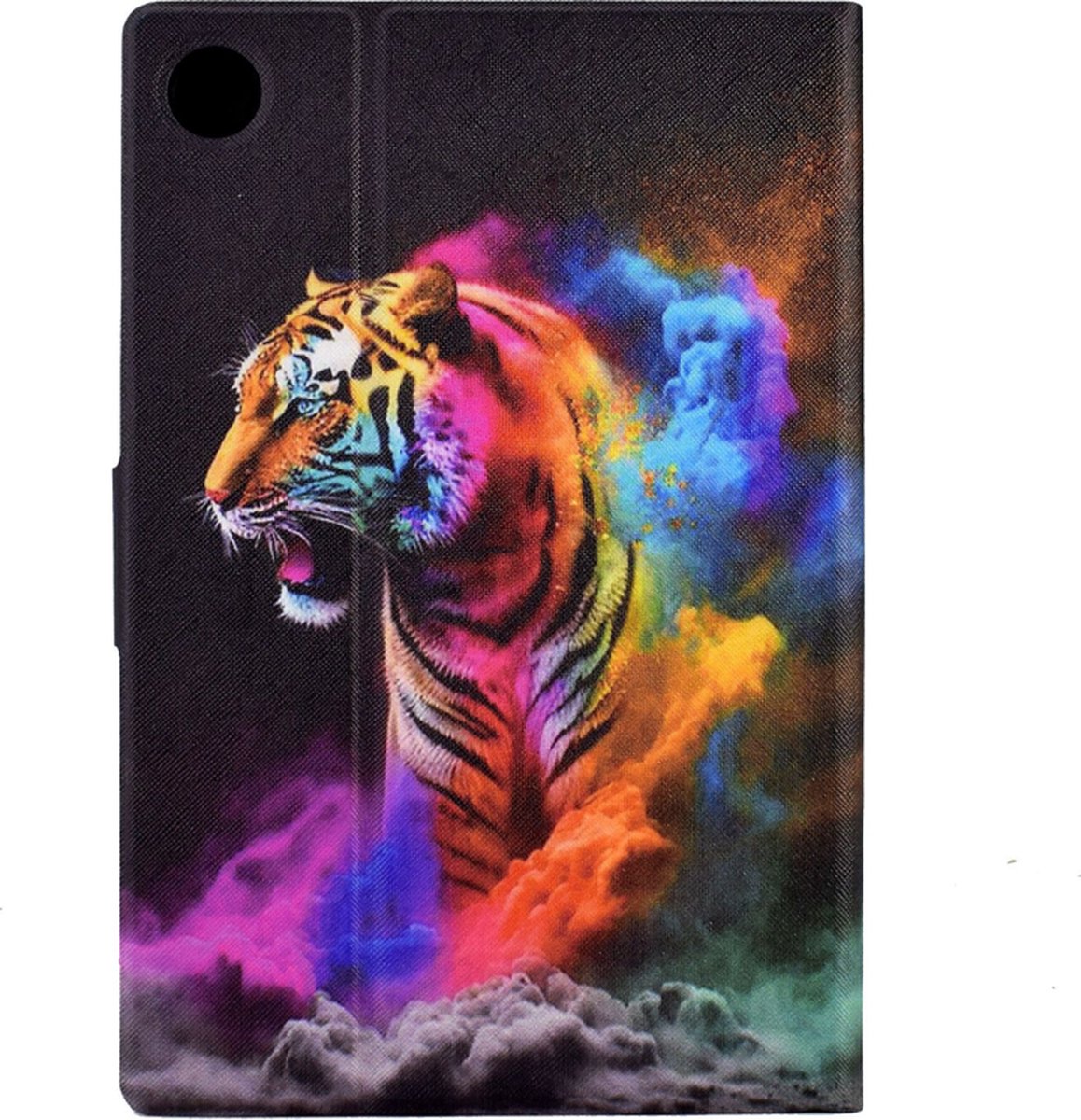 Luxe Bescherm-Etui Hoes Map geschikt voor Samsung Galaxy Tab A9 PLUS - 11" - "Tijger" Zwart