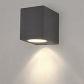 Ledvion Wandlamp buiten - Cube - Antraciet - 4.5W - 2700K