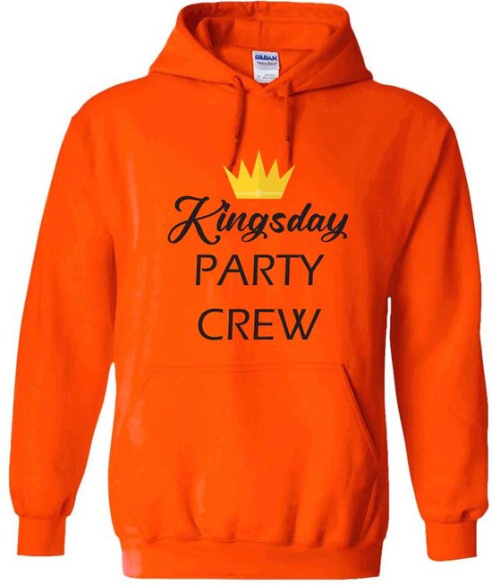 Kingsday Party Crew Oranje Hoodie - koningsdag - nederland - koning - unisex - trui - sweater - capuchon