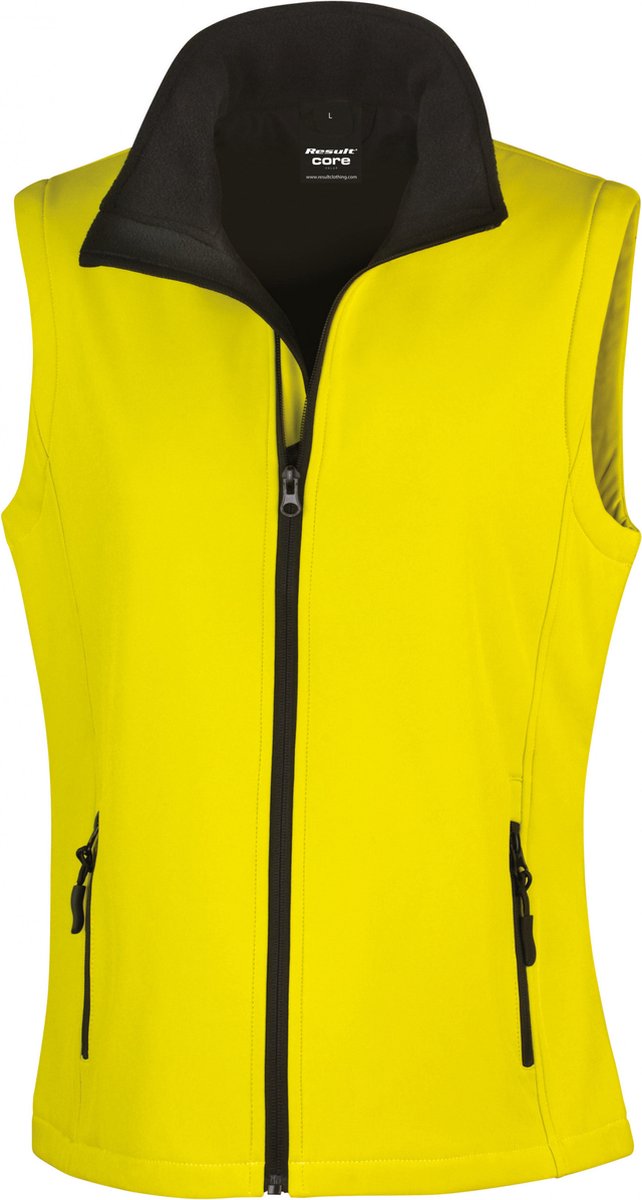 Result Women´s Printable Soft Shell Bodywarmer RT232F - Yellow/Black - S