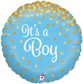 Folieballon It's A Boy - Ballon - Ballonnen - Decoratie - Versiering - Geboorte - Babyshower - Gender reveal - Jongens - Folie - blauw
