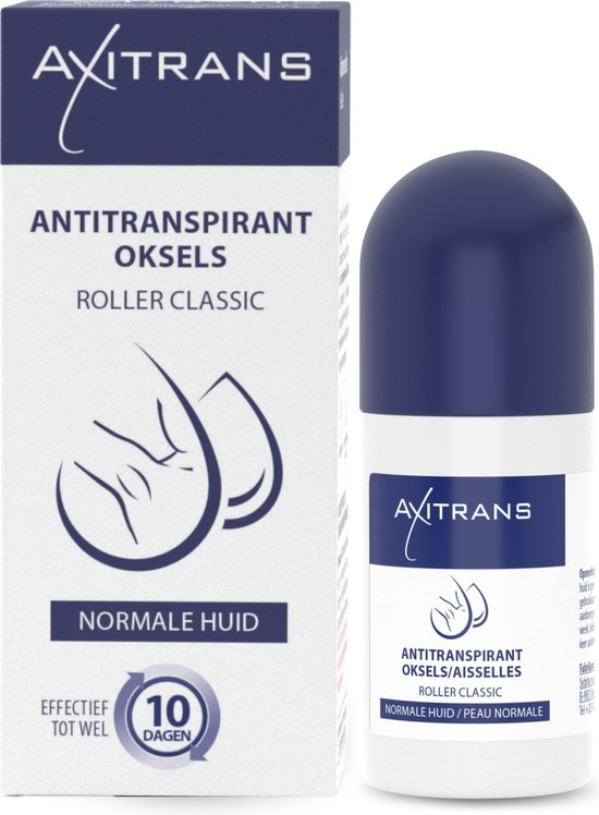 Axitrans Roller - Déodorant roll-on anti-transpirant pour hommes et femmes, sans parfum, pour peaux normales, effet immédiat, 20 ml