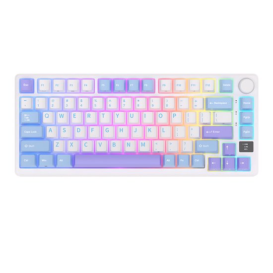 Royal Kludge RKM75 - Mechanisch Gaming Toetsenbord - Gaming Keyboard - Draadloos - Met Display - RGB - Silver Switches