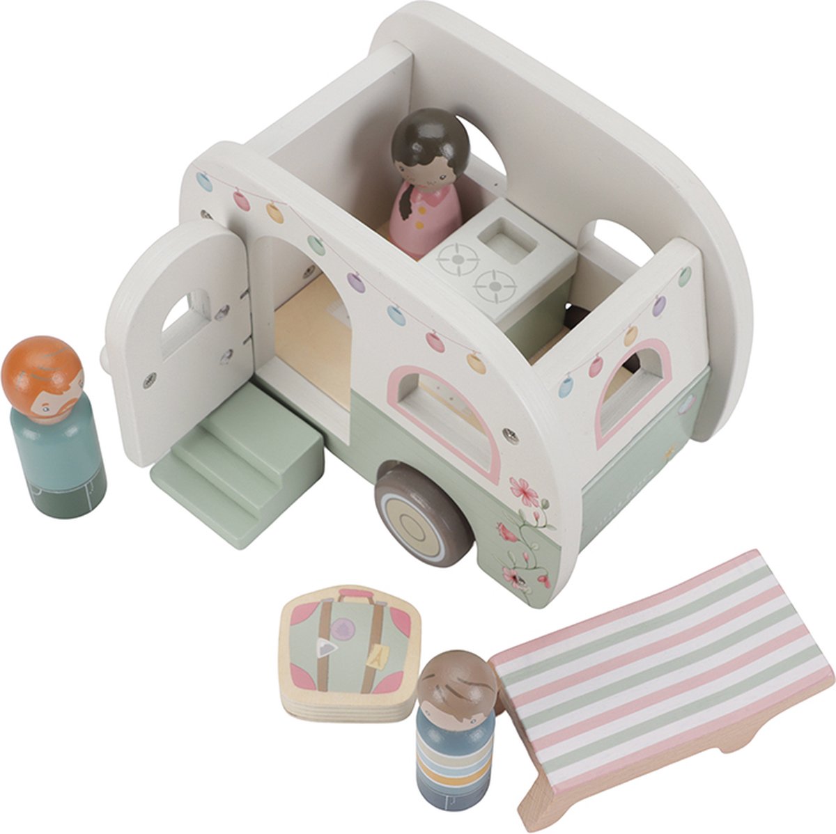 Little Dutch - Speelgoed auto met caravan FSC — afbeelding 3