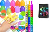 Easter Eggs 20 Paaseieren gevuld met Moochies Squishies en Fidget Toys Fidgets - Inclusief Cadeau Fidget Spinner Metaal Dollar Teken - Money Geld Spinner - Multicolor Rainbow - Top Cadeau pasen - Zoeken -