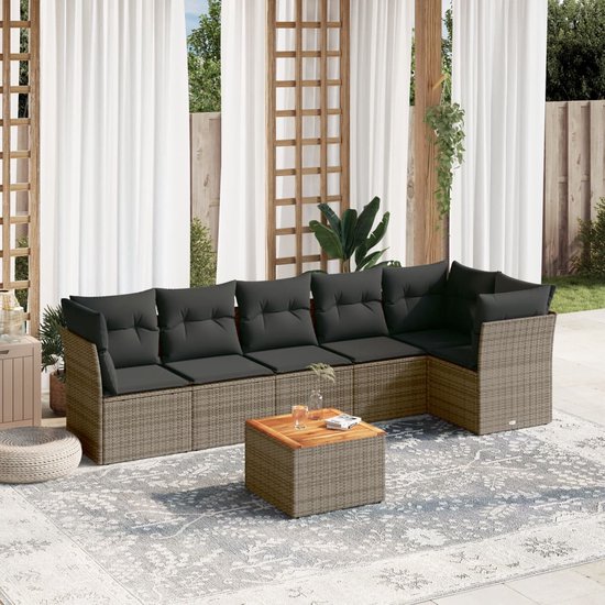 vidaXL-7-delige-Loungeset-met-kussens-poly-rattan-grijs