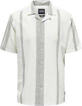 Only & Sons Overhemd Onscaiden Ss Stripe Linen Resort No 22026109 Dusty Olive Mannen Maat - M