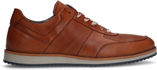 Cognac Leren Sportschoenen Manfield Heren Cognac Leren Sneakers