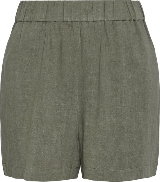 Pieces Broek Pcvinsty Hw Linen Shorts Noos Bc 17146435 Deep Lichen Green Dames Maat - XL