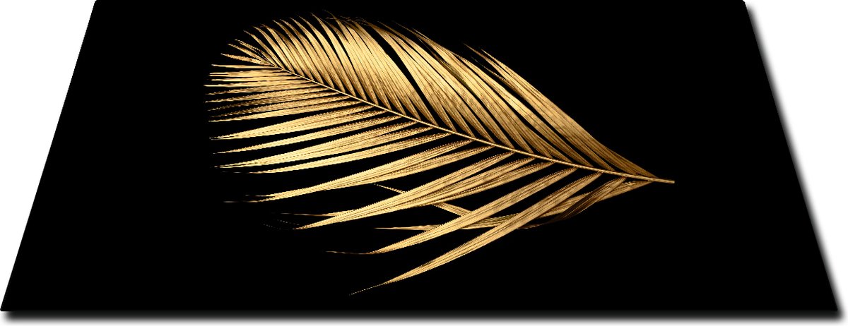 Papillon Inductie beschermer - Antislip Afdekmat - 91x52 - Palmboomblad Goud