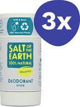 Salt of the Earth Natural Deodorant Stick Parfumvrij - Navulbaar (3x 84gr)